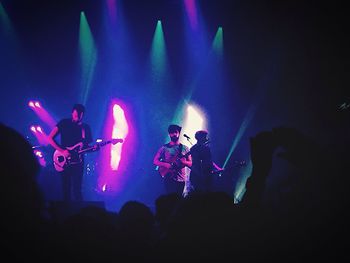 People enjoying music concert at night