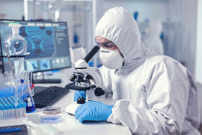 Female scientist working in laboratory