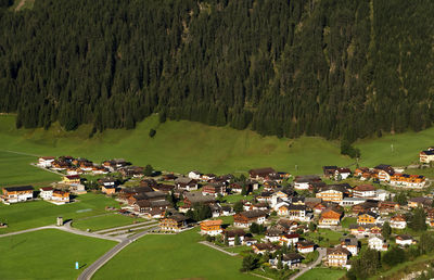 High angle view of residential district