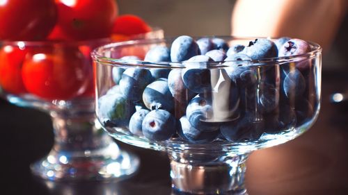 Close-up of wine glass on table