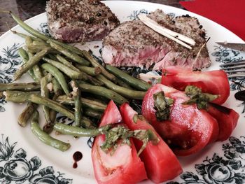 Close-up of meat on plate