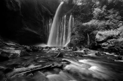 Scenic view of waterfall