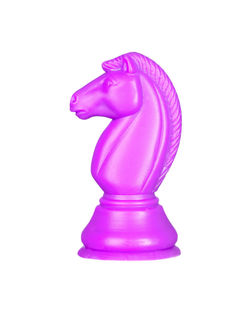 Close-up of pink chess against white background