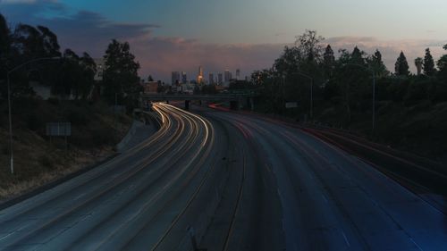 View of highway at sunset