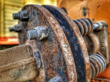 Close-up of rusty machine part