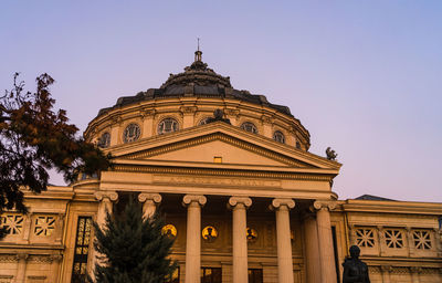 Low angle view of historical building against clear sky