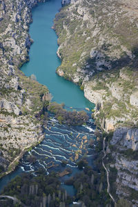 Aerial view of roški slap in krka national park, croatia