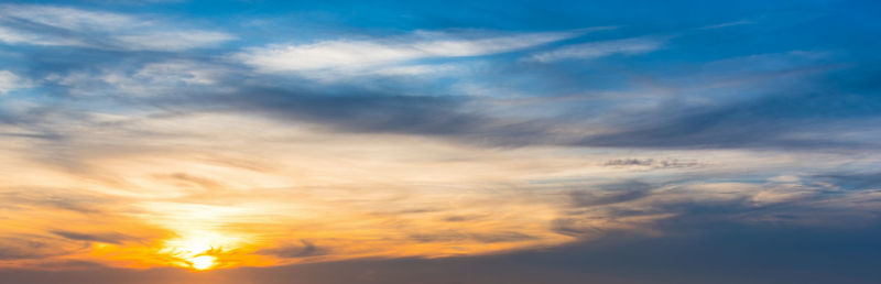 Low angle view of clouds in sky during sunset