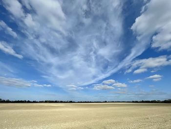 Scenic view of land against sky