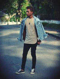 Full length of young man walking outdoors