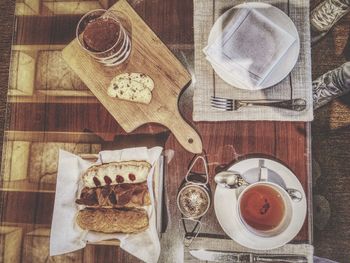 Close-up of food on table