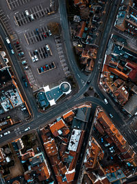 High angle view of traffic on city street