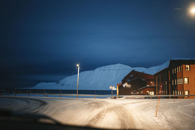 Scenic view of sea against sky at night