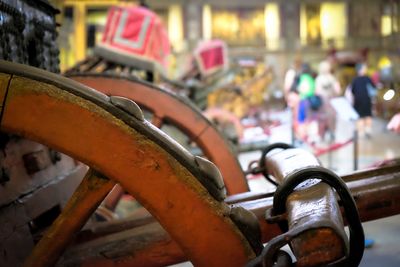 Close-up of old bicycle