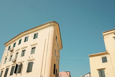 Low angle view of building against clear sky