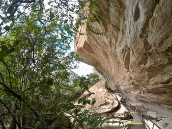 Low angle view of rock formation