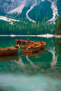 Boats in lake