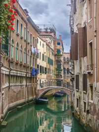 Canal with historical houses in venice, italy
