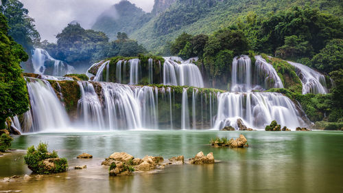 Scenic view of waterfall