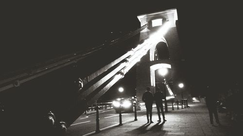 Illuminated street light at night
