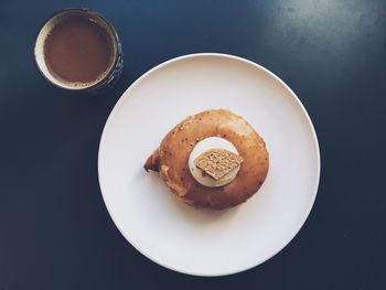 High angle view of breakfast