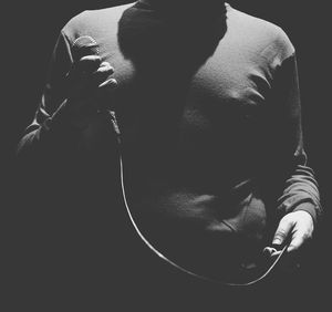 Silhouette of man in background