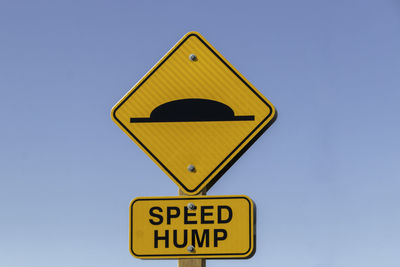 Speed hump ahead warning sign