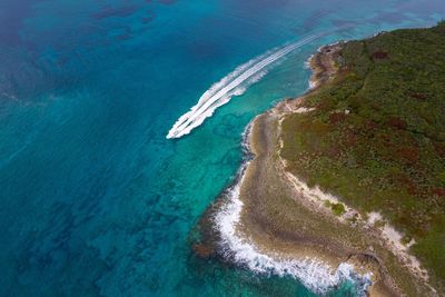 High angle view of beach