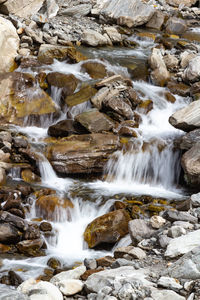 River flowing through rocks in forest