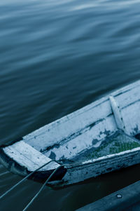 High angle view of boat in lake