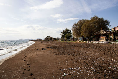 Greek beach on winter