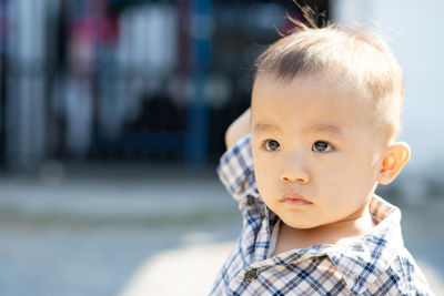 Close-up portrait of cute boy