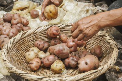 Midsection of man preparing food