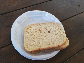 High angle view of breakfast served on table