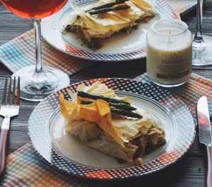 Close-up of served food in plate