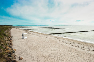 Scenic view of beach against sky