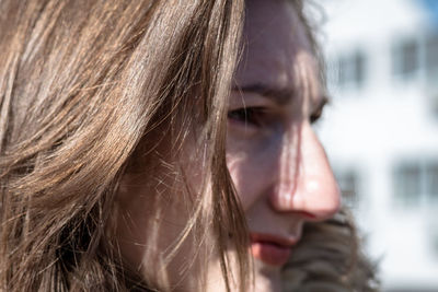 Close-up portrait of a young woman