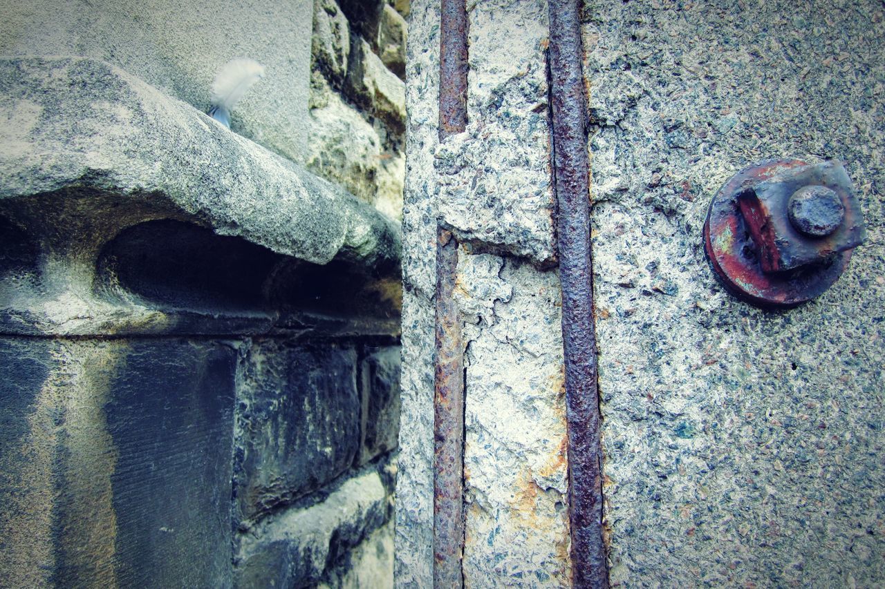 CLOSE-UP OF OLD RUSTY DOOR