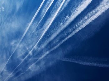 Low angle view of vapor trail in sky