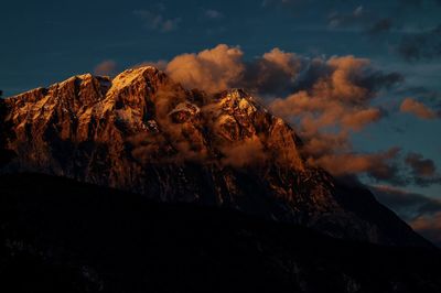 Low angle view of mountain against sky