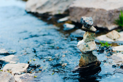 Stack of stones in stream