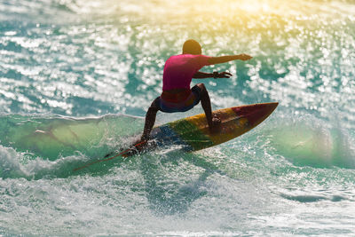 Man surfing in sea