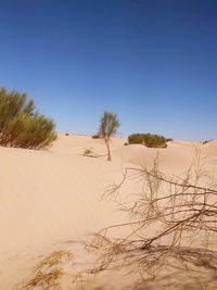 Scenic view of desert against clear sky