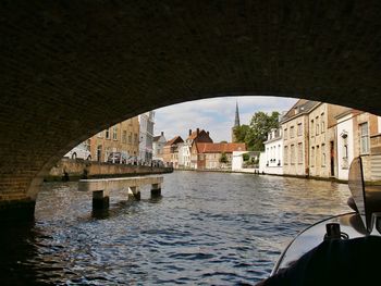 Bridge over river against sky