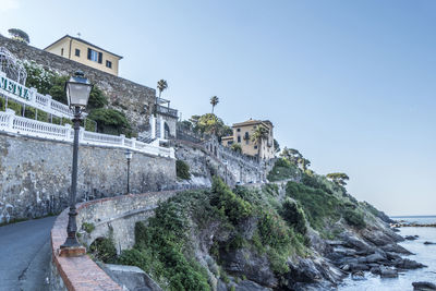 Panoramic aerial view of sestri levante and the gulf of tigullio from the path to punta manara