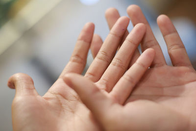 Close-up of hands