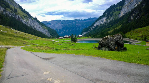 Country road passing through mountains