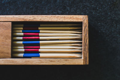 Close-up of multi colored pencils