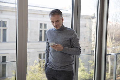 Businessman using smartphone