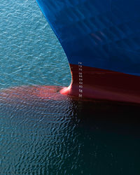 High angle view of swimming pool against sea